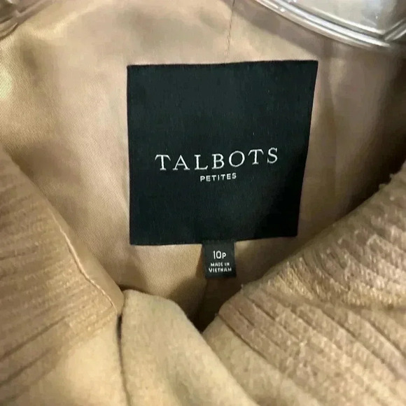 Talbots Women's Wool Blend Pea Coat Jacket Petites Size 10P Cream Winter Lined - Picture 4 of 7